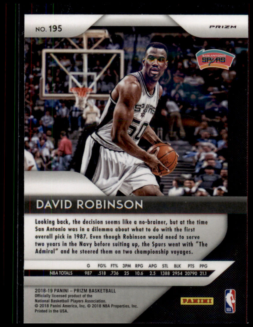 2018-19 Panini Prizm #195 David Robinson Prizms Ruby Wave