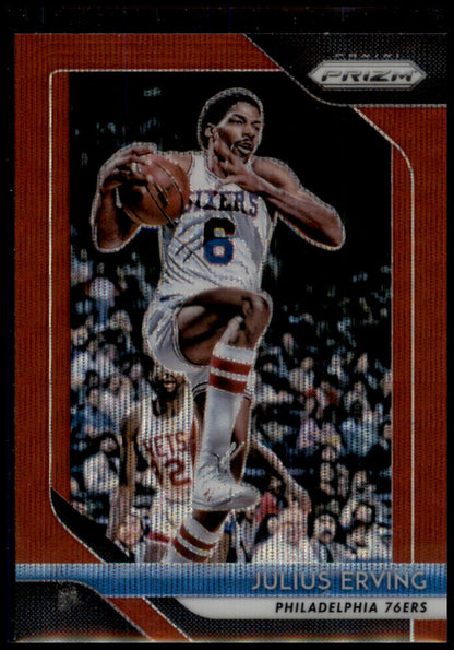 2018-19 Panini Prizm #95 Julius Erving Prizms Ruby Wave