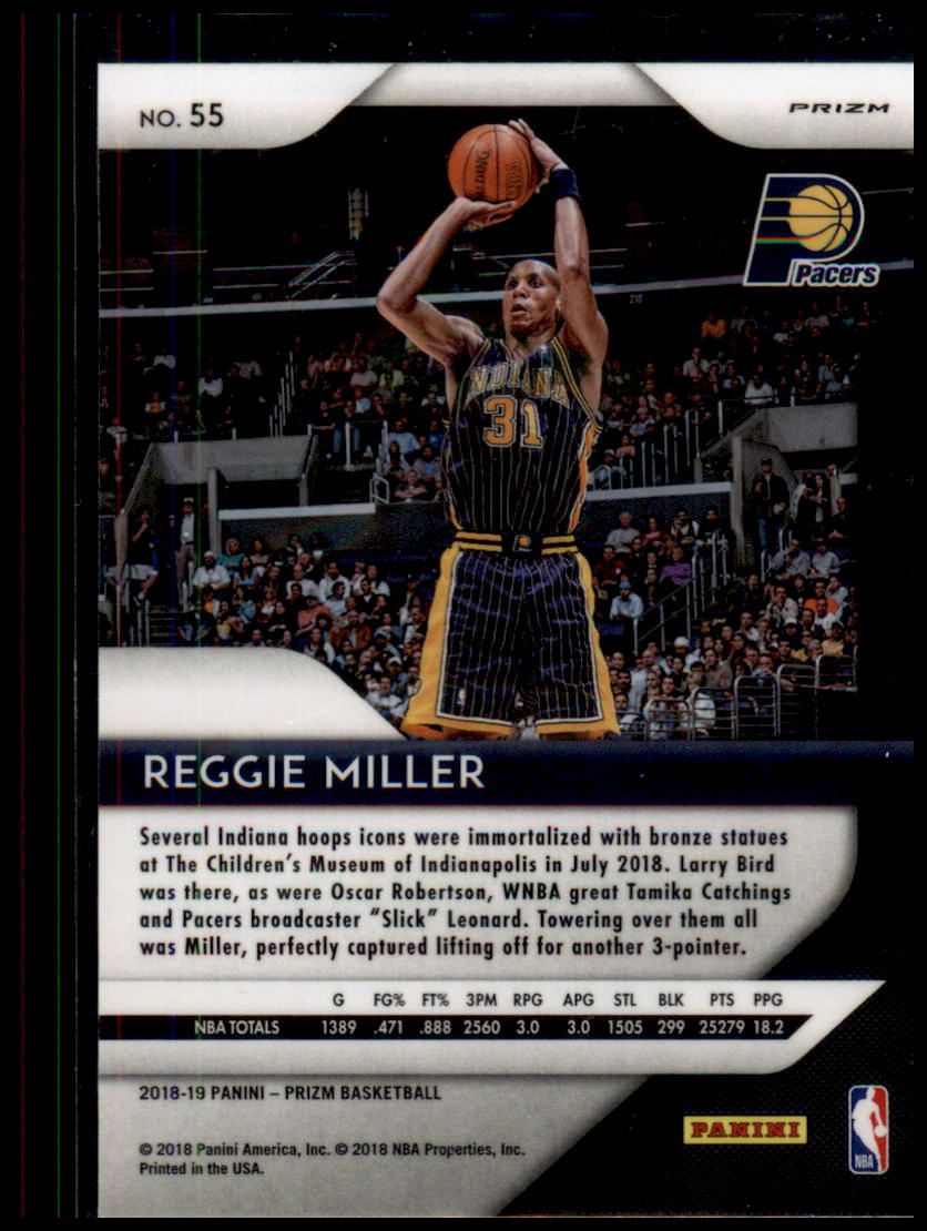 2018-19 Panini Prizm #55 Reggie Miller Prizms Ruby Wave