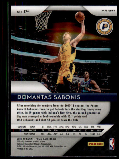 2018-19 Panini Prizm #174 Domantas Sabonis Prizms Ruby Wave