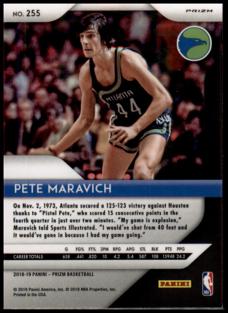 2018-19 Panini Prizm #255 Pete Maravich Prizms Ruby Wave