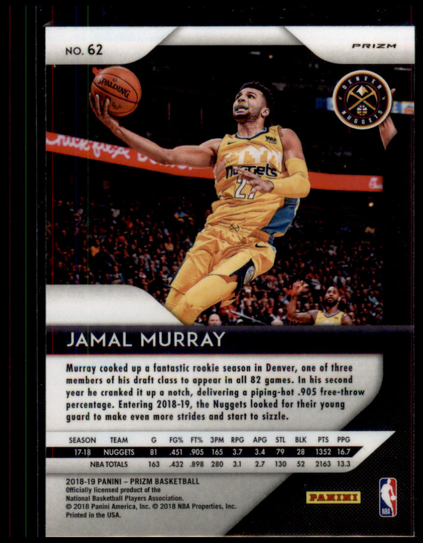 2018-19 Panini Prizm #62 Jamal Murray Prizms Ruby Wave