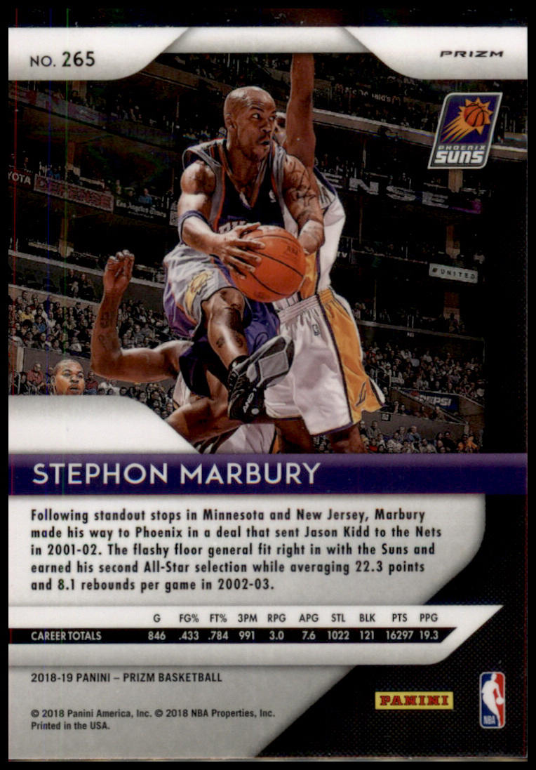 2018-19 Panini Prizm #265 Stephon Marbury Prizms Ruby Wave