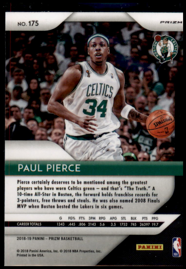 2018-19 Panini Prizm #175 Paul Pierce Prizms Hyper