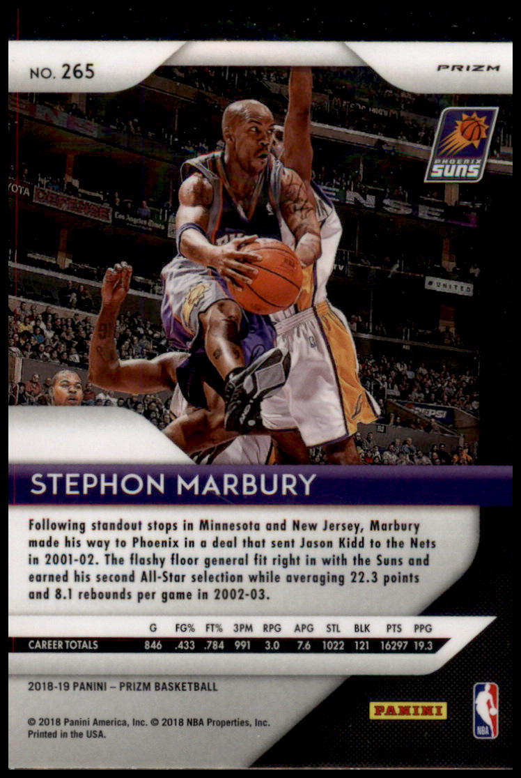 2018-19 Panini Prizm #265 Stephon Marbury Prizms Hyper