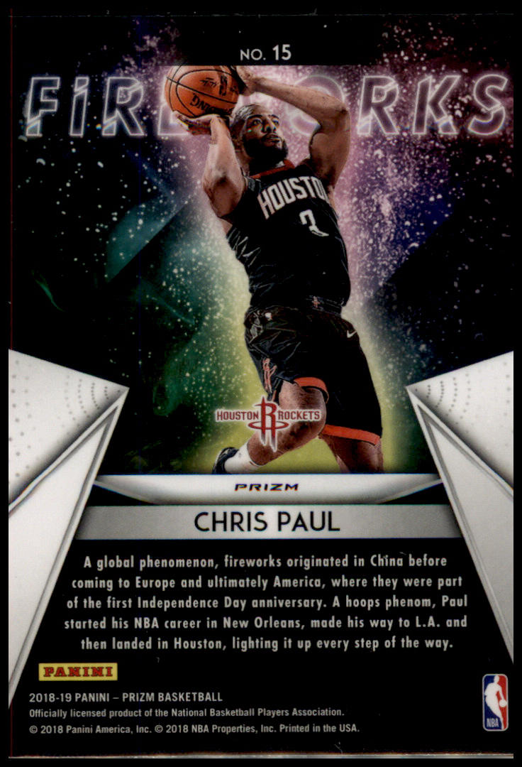 2018-19 Panini Prizm #15 Chris Paul Fireworks Hyper