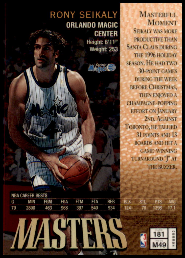 1997-98 Finest #181 Rony Seikaly