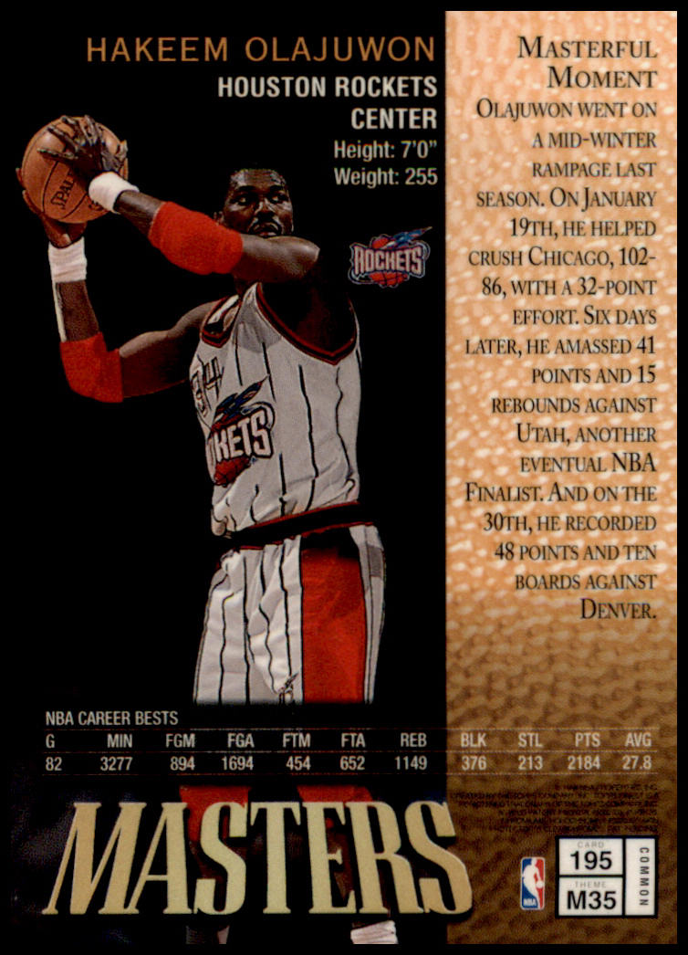 1997-98 Finest #195 Hakeem Olajuwon