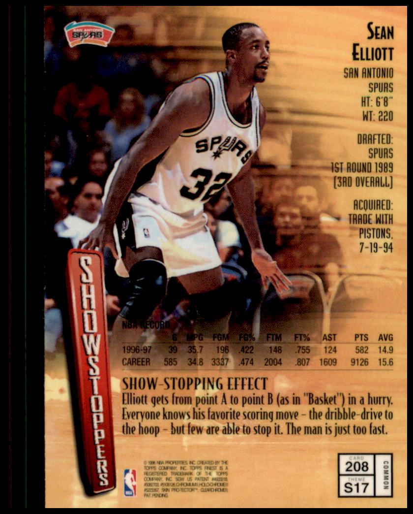 1997-98 Finest #208 Sean Elliott