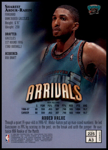 1997-98 Finest #225 Shareef Abdur-Rahim