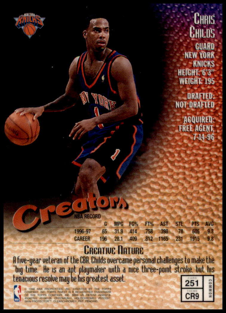 1997-98 Finest #251 Chris Childs