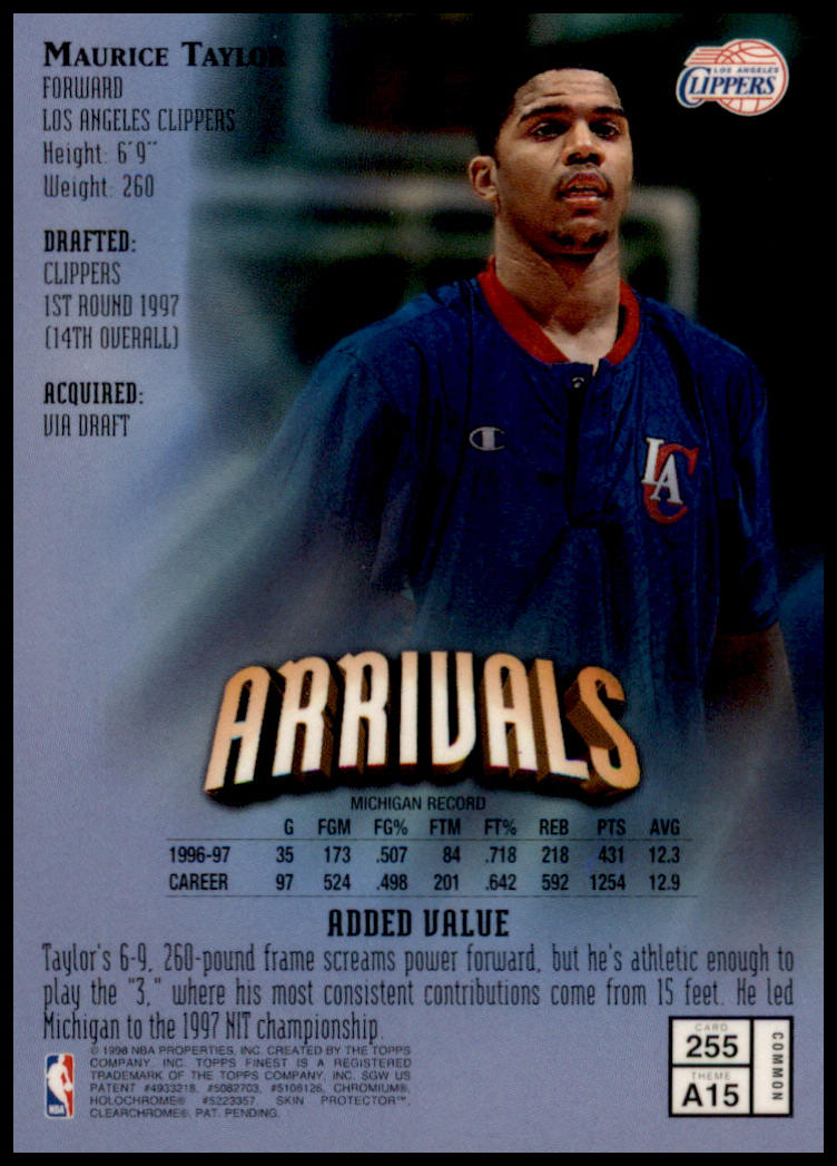 1997-98 Finest #255 Maurice Taylor