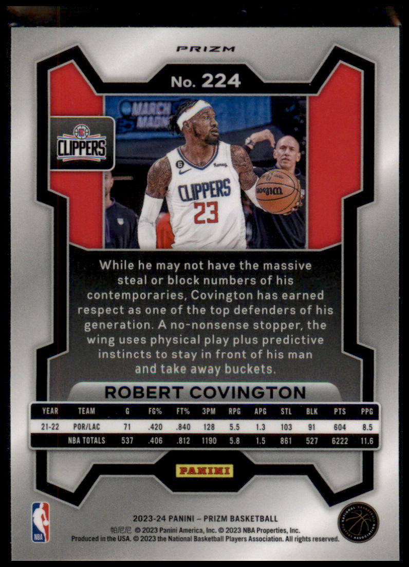 2023-24 Panini Prizm #224 Robert Covington Prizms Hyper