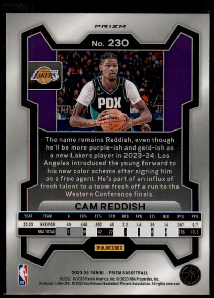 2023-24 Panini Prizm #230 Cam Reddish Prizms Hyper