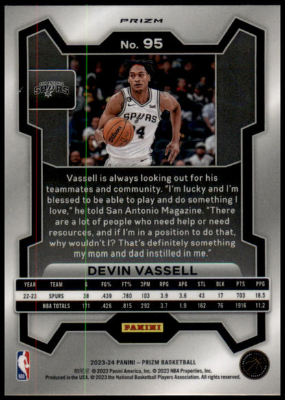 2023-24 Panini Prizm #95 Devin Vassell Prizms Ruby Wave