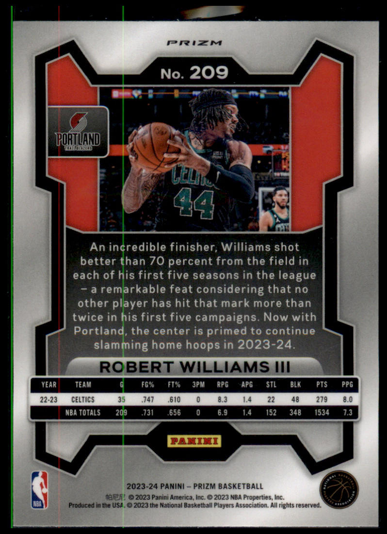 2023-24 Panini Prizm #209 Robert Williams III Prizms Ruby Wave