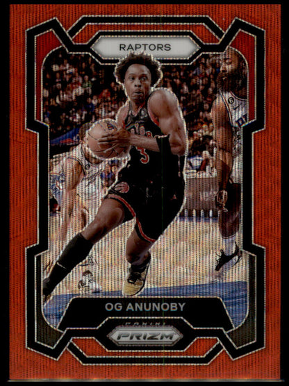 2023-24 Panini Prizm #91 OG Anunoby Prizms Ruby Wave