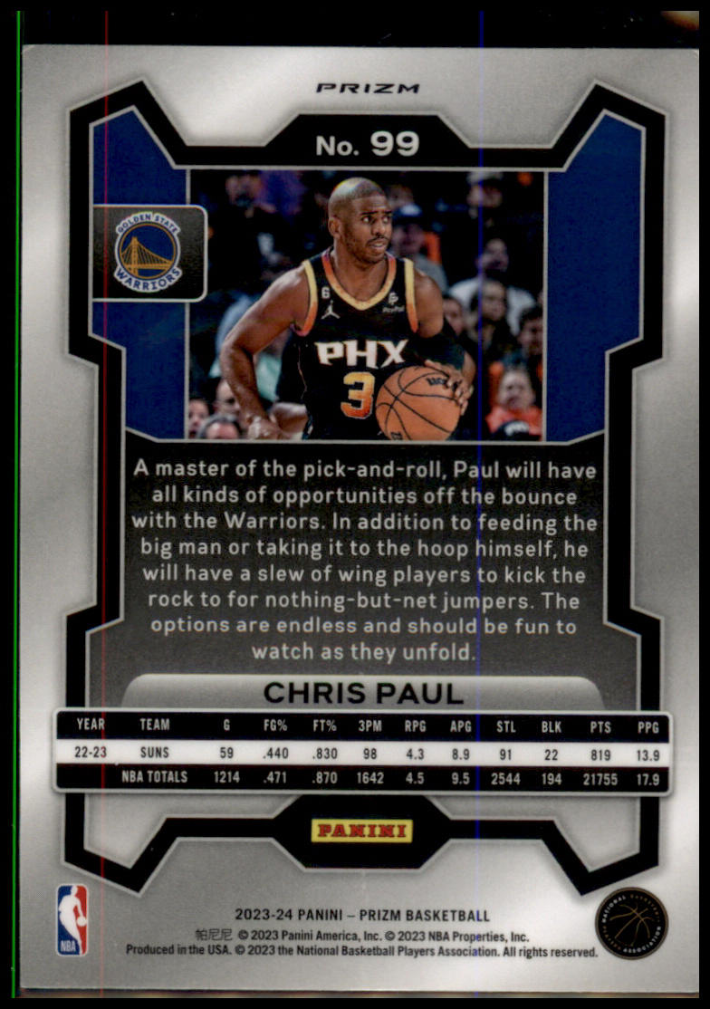 2023-24 Panini Prizm #99 Chris Paul Prizms Ruby Wave