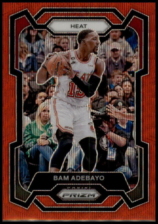 2023-24 Panini Prizm #66 Bam Adebayo Prizms Ruby Wave