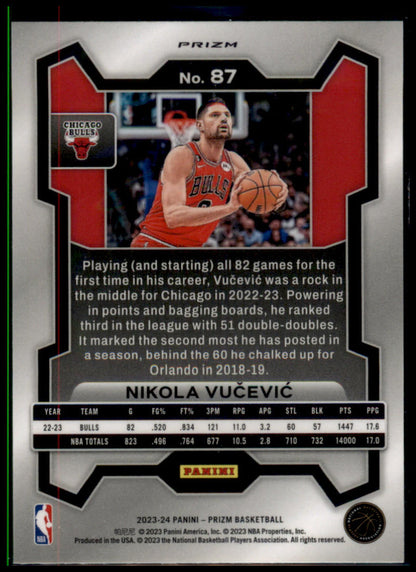 2023-24 Panini Prizm #87 Nikola Vucevic Prizms Ruby Wave