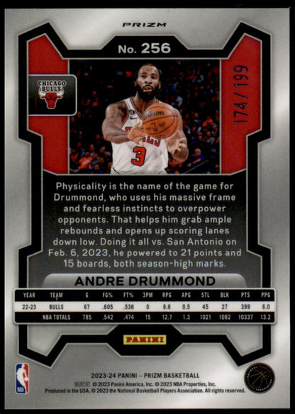 2023-24 Panini Prizm #256 Andre Drummond Prizms Blue #/199