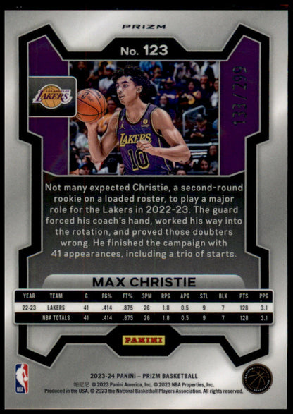 2023-24 Panini Prizm #123 Max Christie Prizms Red #/299