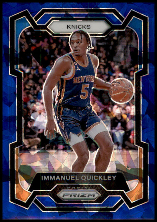 2023-24 Panini Prizm #33 Immanuel Quickley Prizms Blue Ice #/125