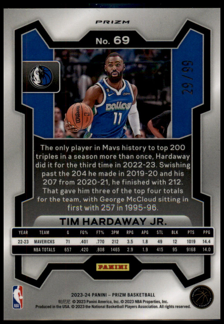 2023-24 Panini Prizm #69 Tim Hardaway Jr. Prizms Purple #/99