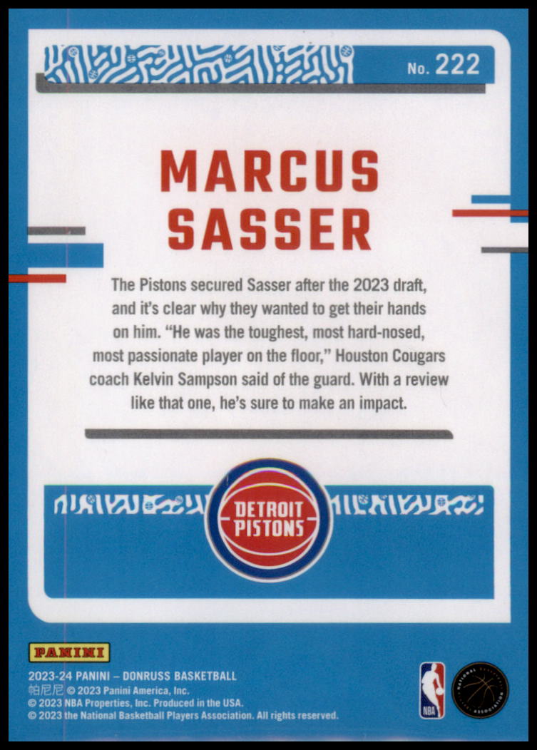 2023-24 Donruss #222 Marcus Sasser