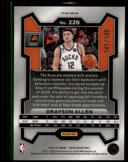 2023-24 Panini Prizm #226 Grayson Allen Prizms Purple Ice #/149