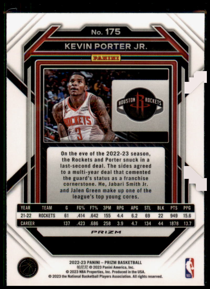 2022-23 Panini Prizm #175 Kevin Porter Jr. Prizms Red Ice