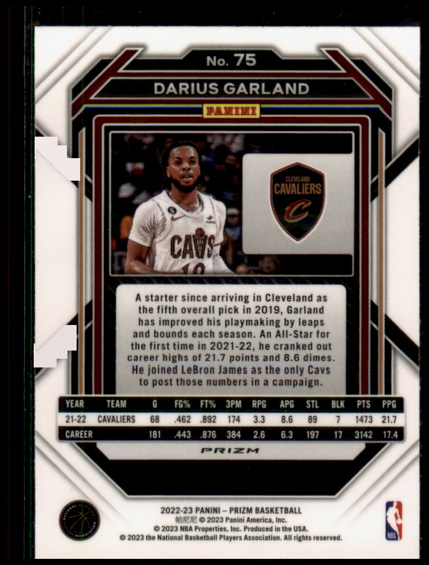 2022-23 Panini Prizm #75 Darius Garland Prizms Red Ice