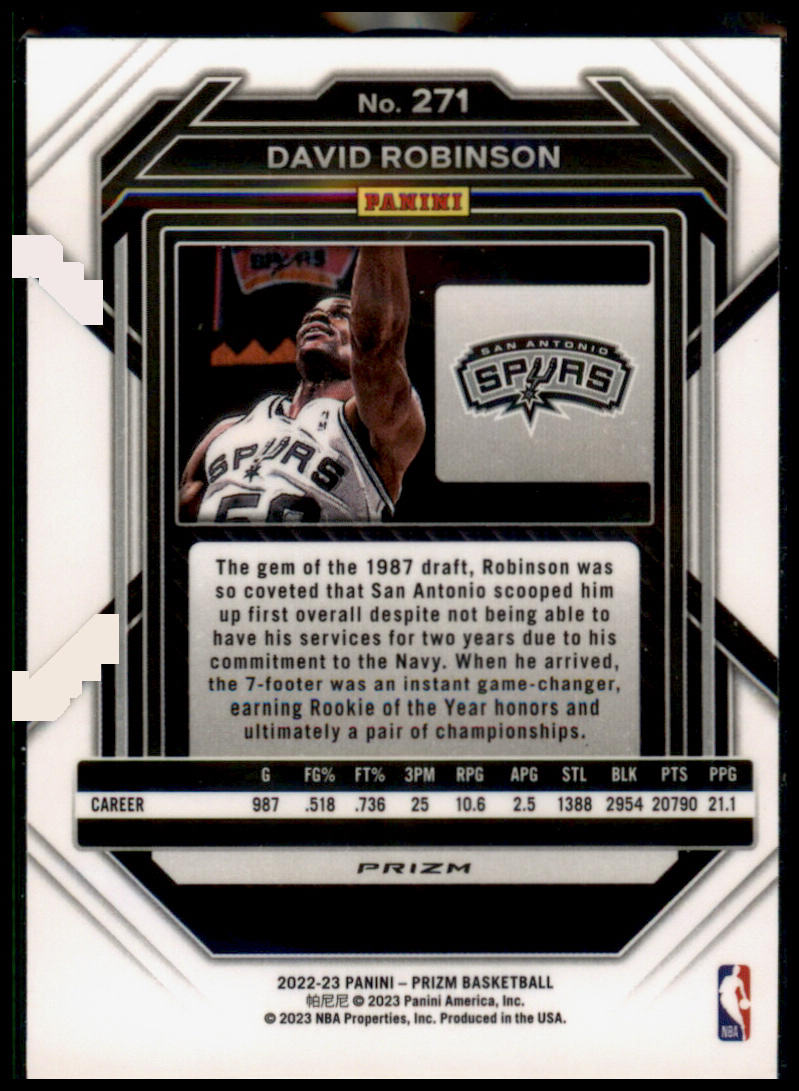 2022-23 Panini Prizm #271 David Robinson Prizms Red Ice