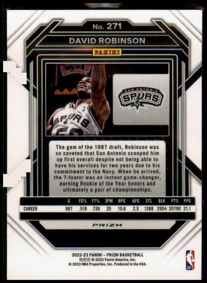 2022-23 Panini Prizm #271 David Robinson Prizms Red Ice