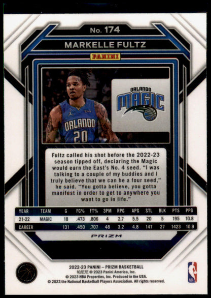 2022-23 Panini Prizm #174 Markelle Fultz Prizms Pink Ice