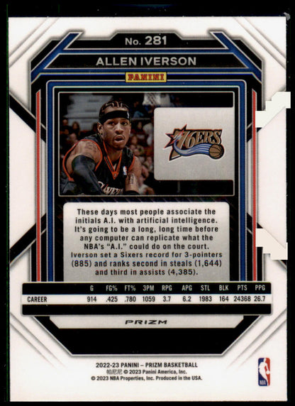 2022-23 Panini Prizm #281 Allen Iverson Prizms Pink Ice