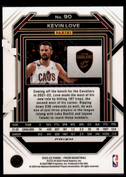 2022-23 Panini Prizm #90 Kevin Love Prizms Pink Ice