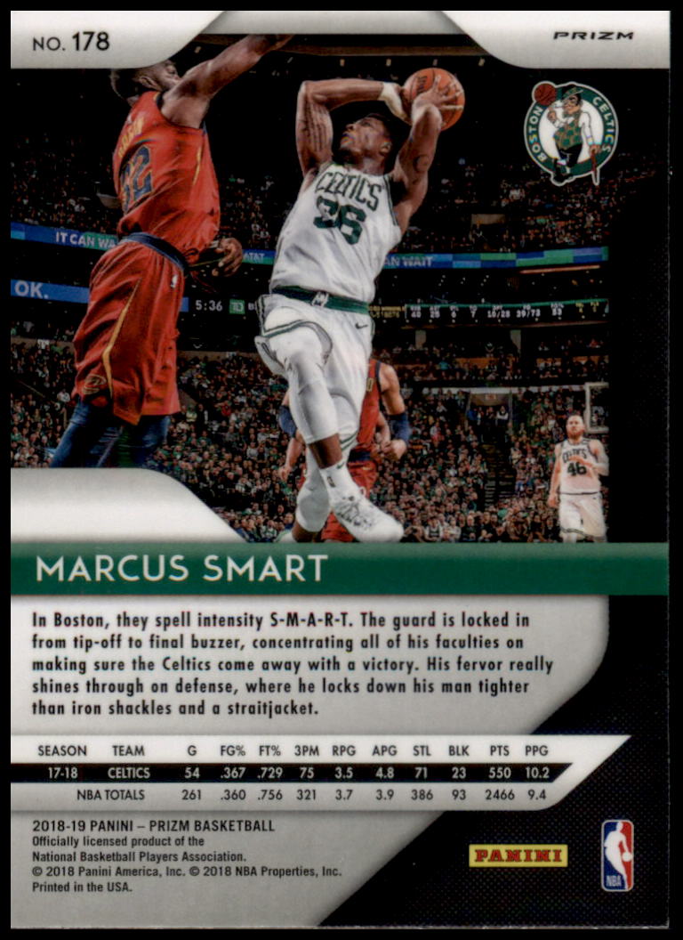 2018-19 Panini Prizm #178 Marcus Smart Prizms Ruby Wave