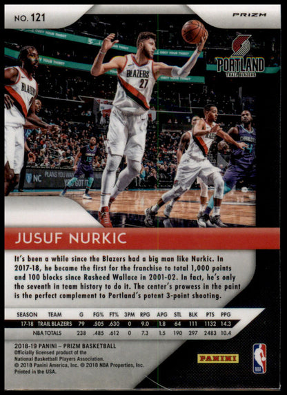 2018-19 Panini Prizm #121 Jusuf Nurkic Prizms Ruby Wave