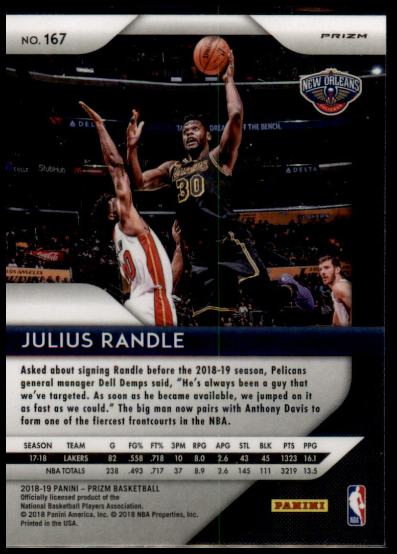 2018-19 Panini Prizm #167 Julius Randle Prizms Ruby Wave