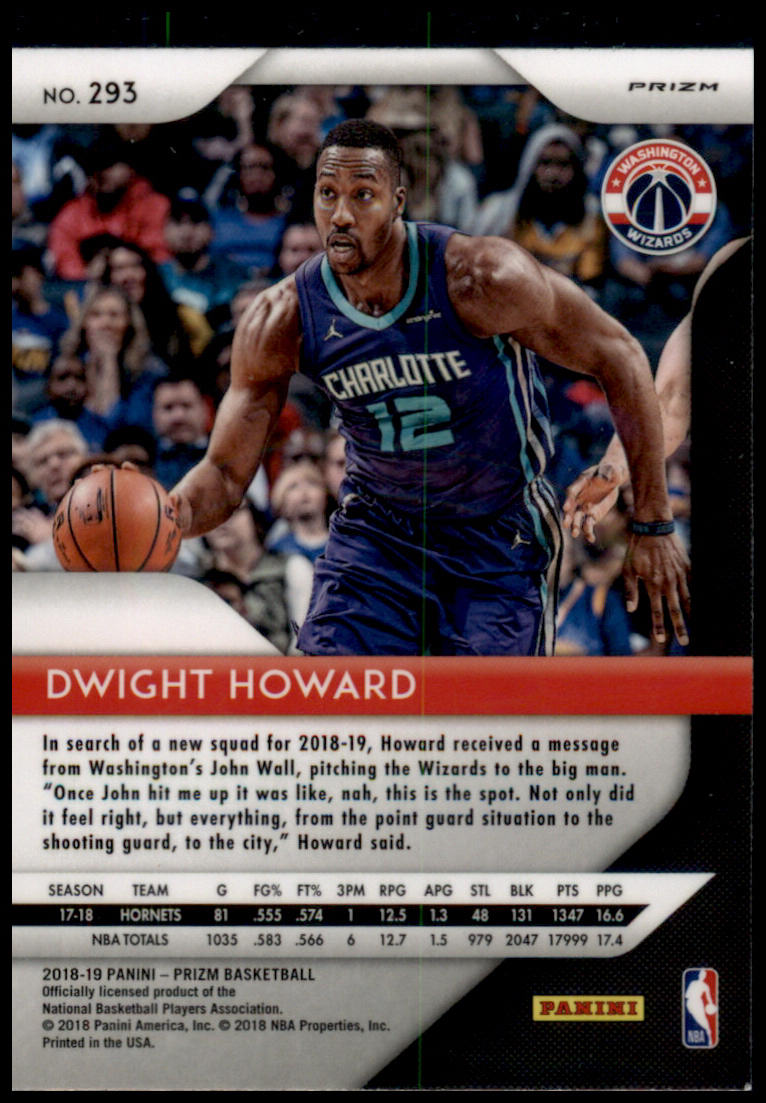 2018-19 Panini Prizm #293 Dwight Howard Prizms Ruby Wave