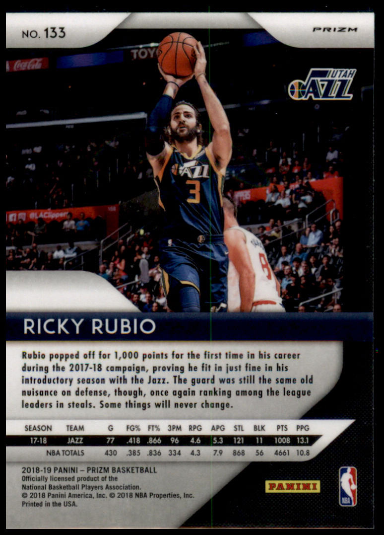 2018-19 Panini Prizm #133 Ricky Rubio Prizms Ruby Wave