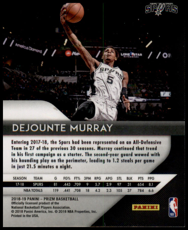 2018-19 Panini Prizm #261 Dejounte Murray Prizms Ruby Wave