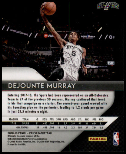 2018-19 Panini Prizm #261 Dejounte Murray Prizms Ruby Wave