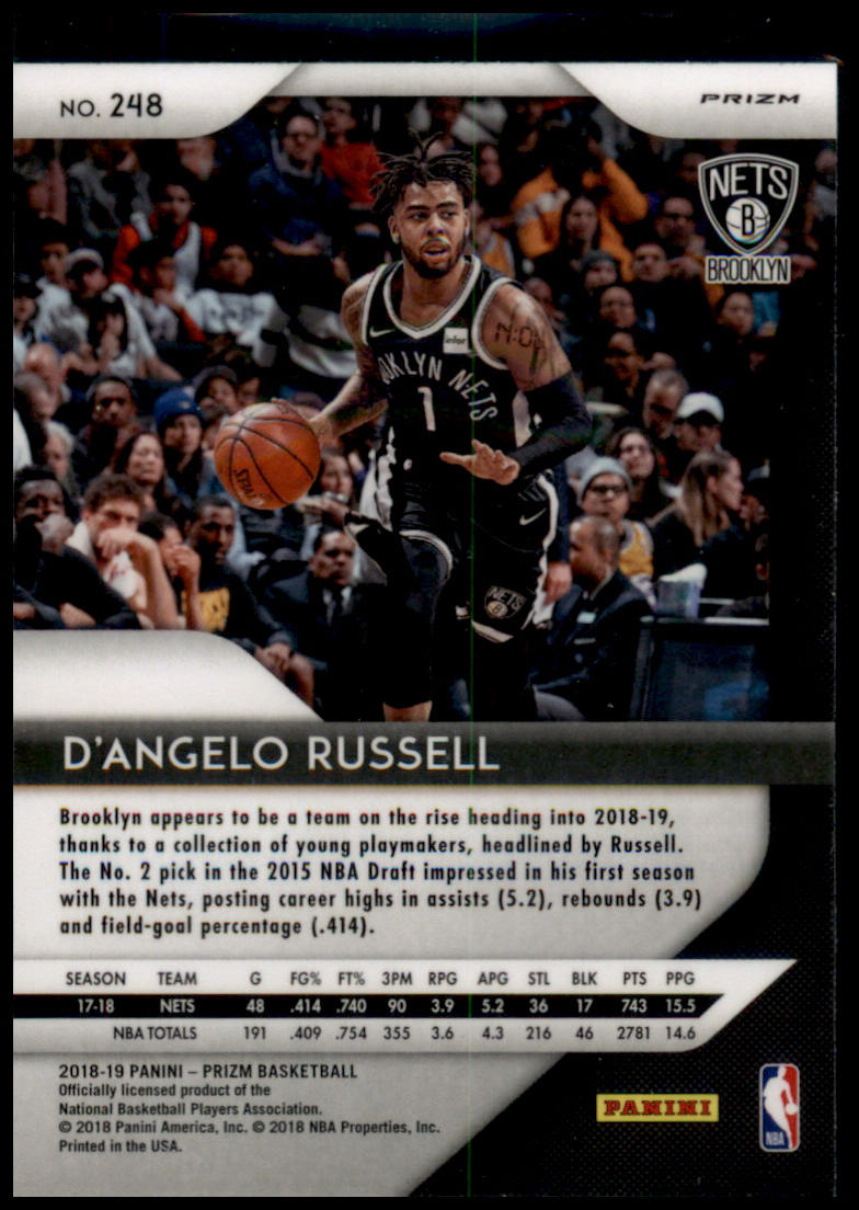 2018-19 Panini Prizm #248 D'Angelo Russell Prizms Ruby Wave