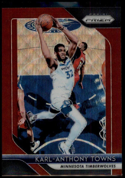 2018-19 Panini Prizm #107 Karl-Anthony Towns Prizms Ruby Wave