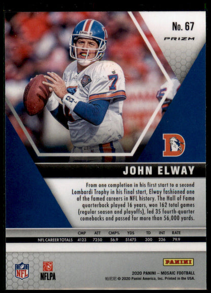 2020 Panini Mosaic #67 John Elway Prizm Reactive Gold