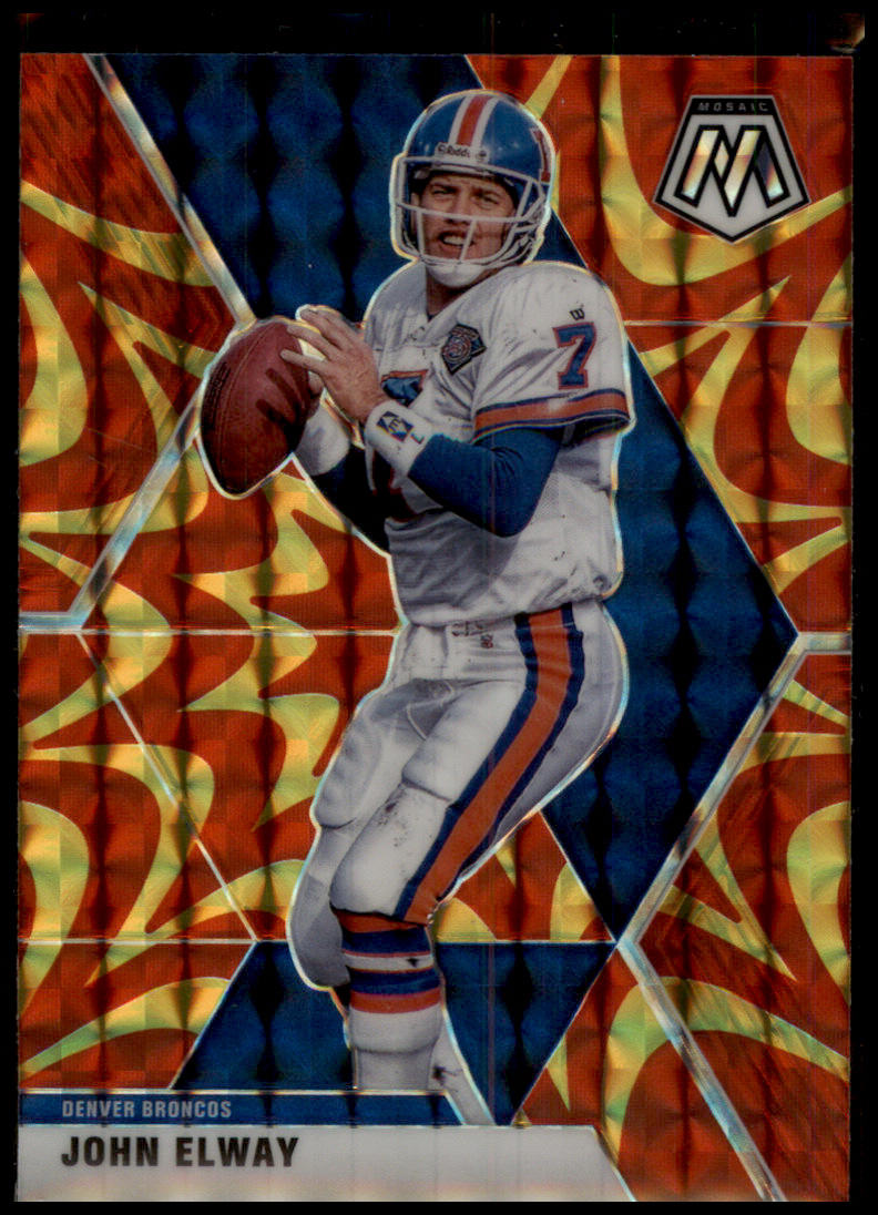 2020 Panini Mosaic #67 John Elway Prizm Reactive Gold