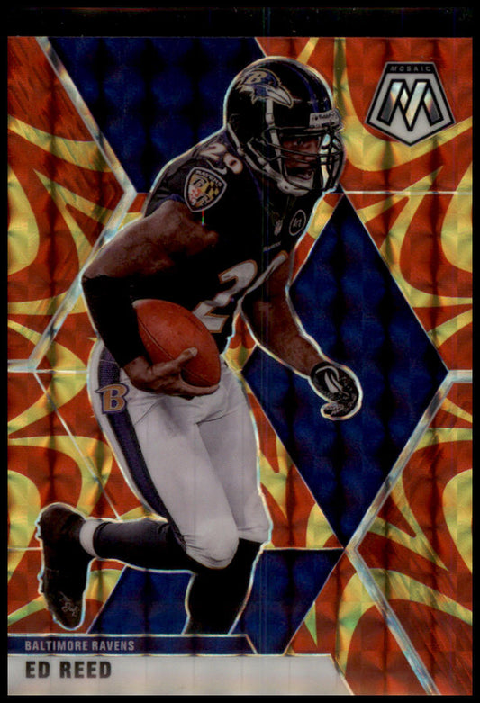 2020 Panini Mosaic #21 Ed Reed Prizm Reactive Gold