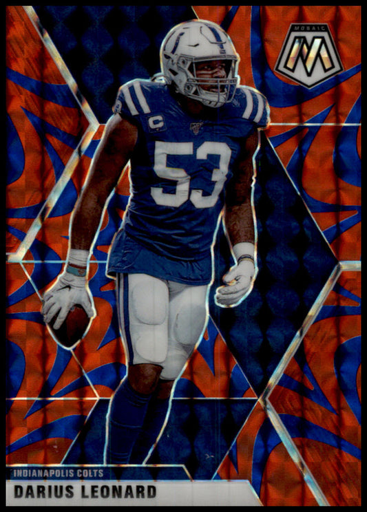 2020 Panini Mosaic #93 Darius Leonard Prizm Reactive Blue